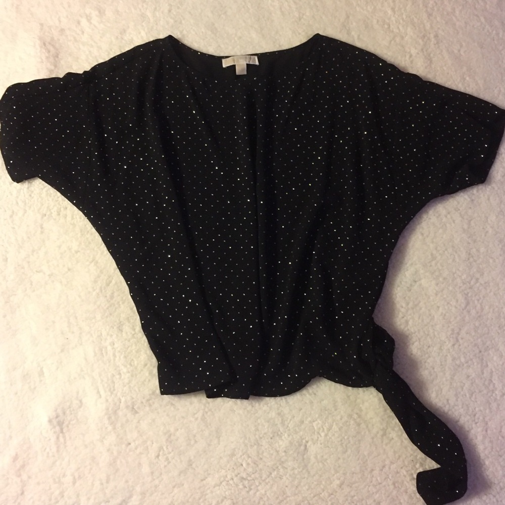 Michael Kors Sparkly Tie Blouse